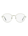 Moncler Round Ml5179 Eyeglasses Eyeglass Frame Silver Size 51 Metal, Acetate In Metallic