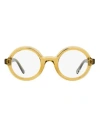 Moncler Women's Round Eyeglasses Ml5194 045 Transparent Brown 48mm In Brown