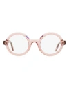 Moncler Round Ml5194 Eyeglasses Woman Eyeglass Frame Transparent Size 48 Acetate