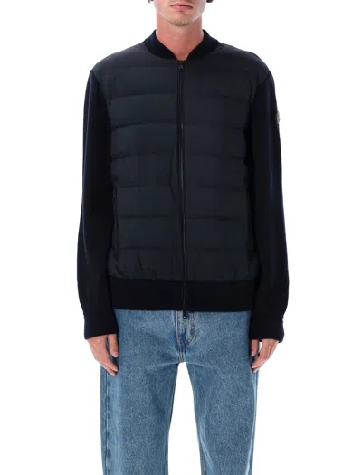 MONCLER MONCLER MONCLER WOOL CARDIGAN WITH PADDED FRONT