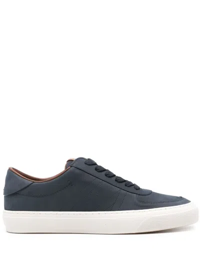 Moncler Monclub Leather Sneakers In Blue
