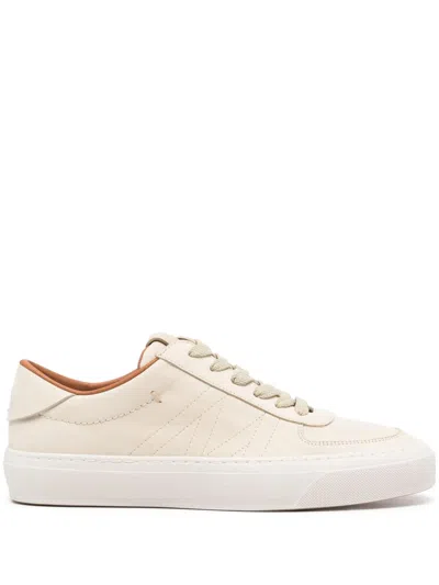Moncler Monclub Leather Sneakers In Neutrals