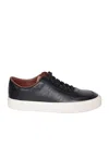 Moncler Men's Classis Low Top Trainers Monclub Crafted With Soft Calf Leather. Rubber Outsole In Black
