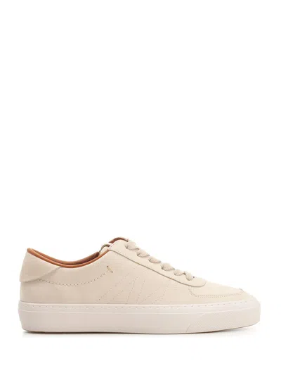 Moncler Monclub Leather Sneakers In Neutrals