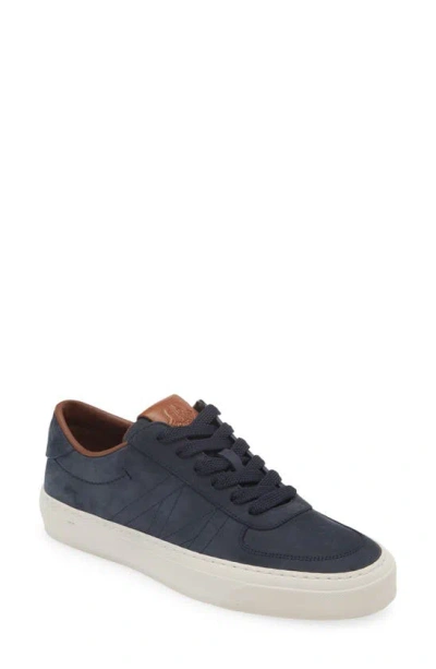 Moncler Midnight Blue Leather Monclub Sneakers In Navy