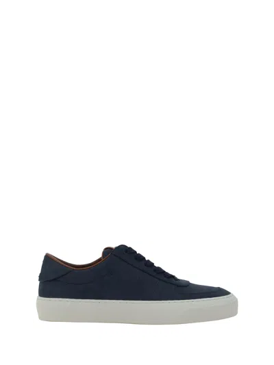 Moncler Midnight Blue Leather Monclub Trainers In 754