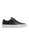 Moncler Men's Classis Low Top Trainers Monclub Crafted With Soft Calf Leather. Rubber Outsole In Black