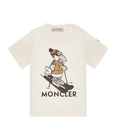Moncler Kids' Monduck Cotton Blend T-shirt In White