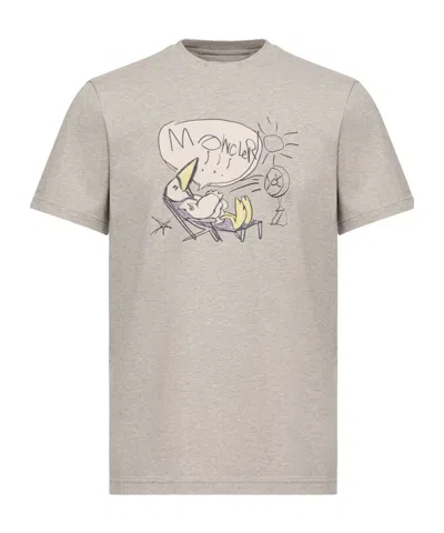 Moncler Monduck Cotton T-shirt In Gray
