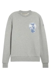Moncler Monduck Mascot Patch Sweatshirt In Gray
