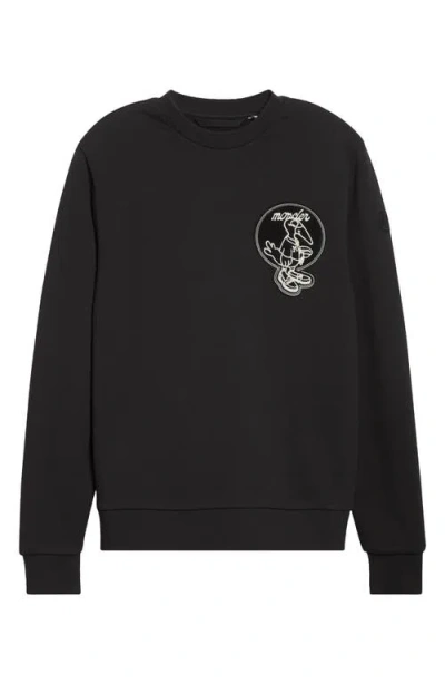 Moncler Monduck Mascot Patch Sweatshirt In Black