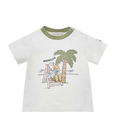 Moncler Monduck Print Cotton Blend T-shirt In White