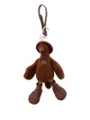 Moncler Monduck Textured Keyring In Brown