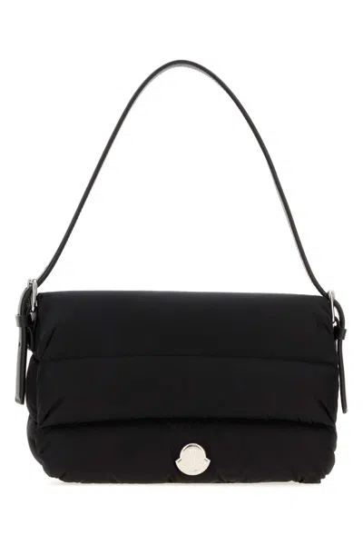 Moncler Monochrome Nylon Caradoc Mini Shoulder Bag With Silver-tone Hardware In Black