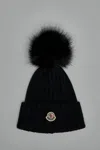 Moncler Monogram Cotton Gabardine Baseball Cap In Black