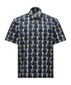 Moncler All-over Patterned Short-sleeved Shirt In Multicolor