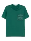 Moncler Monogram Cotton T-shirt In Green