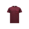Moncler Monogram Cotton T-shirt With Pocket, Men, Red, Size: Xl In Burgundy