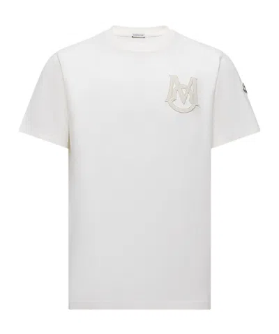 Moncler Monogram Cotton T-shirt In White