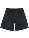 Moncler Monogram-jacquard Shorts In Blue