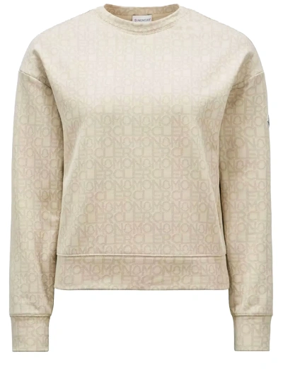 Moncler Monogram Jacquard Sweatshirt In Pink