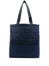 Moncler Monogram Knit Tote Bag In Blau