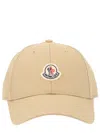 Moncler Monogram Logo Baseball Cap In Cotton For Women In Neutral