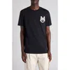 Moncler Cotton T-shirt Featuring Embroidered Patch In Blue