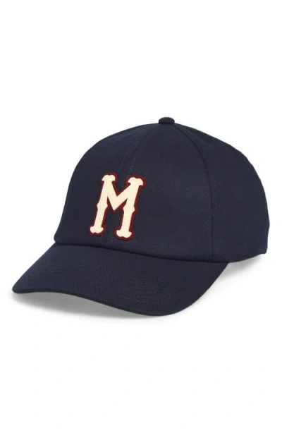 Moncler Monogram Patch Adjustable Baseball Cap In Gray