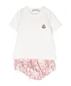 Moncler Monogram-print Bloomers Set In White