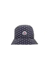 Moncler Monogram-print Bucket Hat In Black