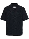 Moncler Monogram-print Shirt In Blue