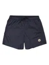 Moncler Mens Navy Logo-patch Relaxed-fit Swim Shorts Xl In Black