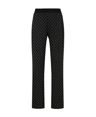 Moncler Monogram-print Track Pants In Black