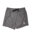 Moncler Monogram Printed Swimming Shorts In Gray