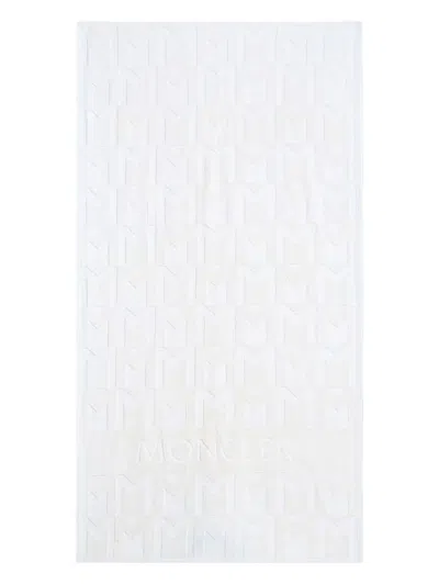 Moncler Monogram Rectangle Towel In White