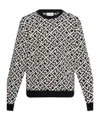 Moncler Geometric Pattern Cotton Sweater In Black