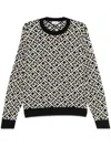 Moncler Geometric Pattern Cotton Sweater In Blue