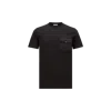 Moncler Monogram T-shirt En Coton Avec Poche In Black