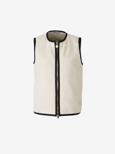Moncler Monogram Vest In Black & White