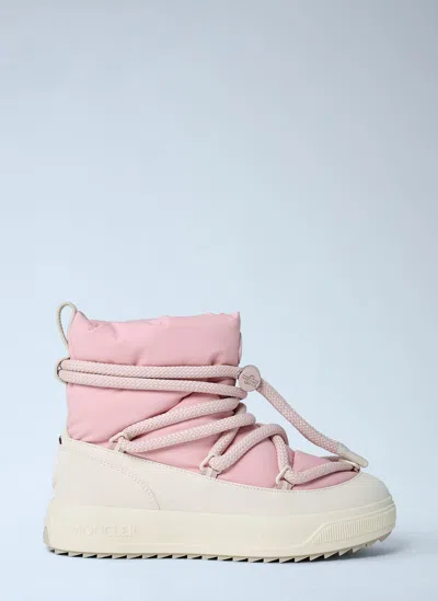 Moncler Padded Lace-up Boots In Pink