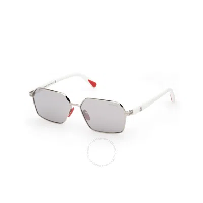Moncler Montage Smoke Mirrored Navigator Men's Sunglasses Ml0268 16c 59 In White