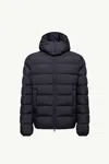 Moncler Midnight Blue Polyester Montbrocq Down Jacket In Black