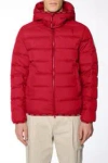 Moncler Quilted Down Jacket With Detachable Hood In Red