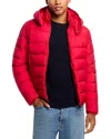 Moncler Hooded Padded Jacket Side Pockets In Red