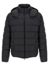 Moncler Midnight Blue Polyester Montbrocq Down Jacket In Black