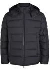 Moncler Midnight Blue Polyester Montbrocq Down Jacket In Black