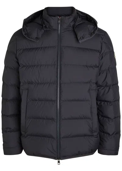 Moncler Montbrocq Quilted Hooded Shell Jacket In Blue