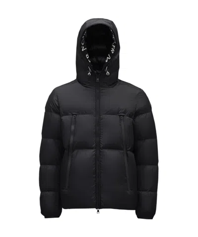 Moncler Montcla Water Repellent Short Hooded Down Jacket In Black