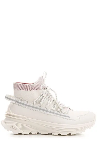 Moncler High-top Sneakers Light Runner Fabric Mix In White